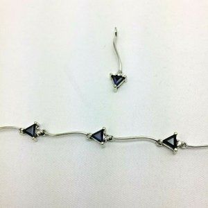 14k Whte Gold Lab-Created Sapphire Tennis Bracelet